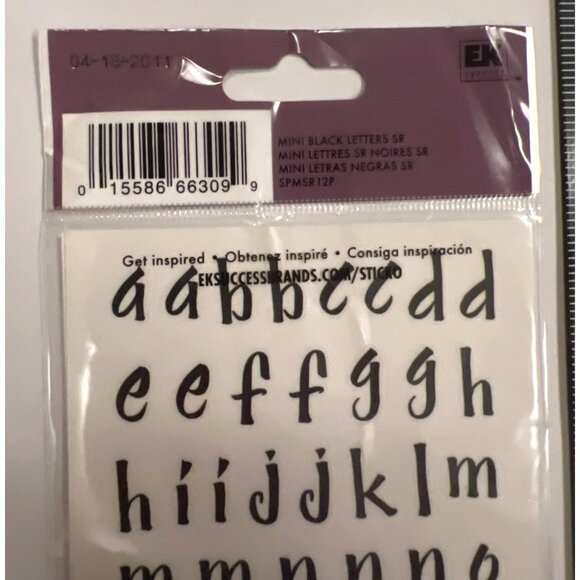 2011 EK Sticko Mini Black Letters SR Alphabet Stickers Script Font SPMSR12P - Picture 4 of 4